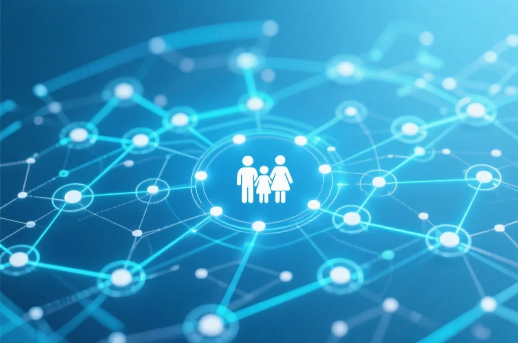 智能数据网络连接育儿社区和家庭协作